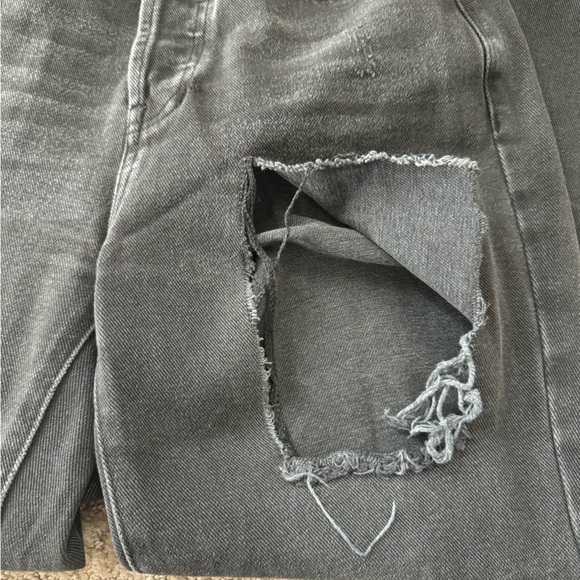 Black Pacsun High Rise Straight Leg Distressed Jeans - Picture 4 of 6